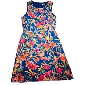 J.Crew Tropical Floral Shift Dress Sleeveless Multicolor Size 12 Resort Coastal